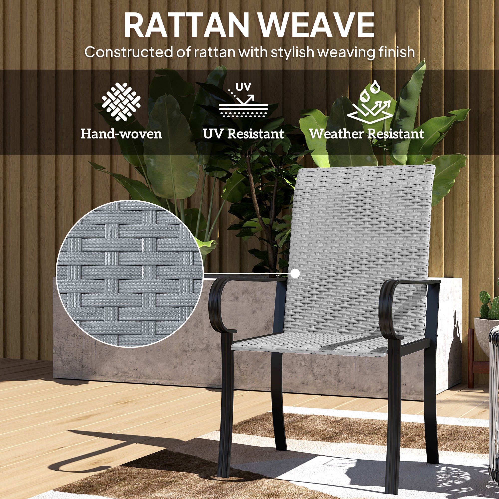 4pcs  Rattan Rocking Chairs