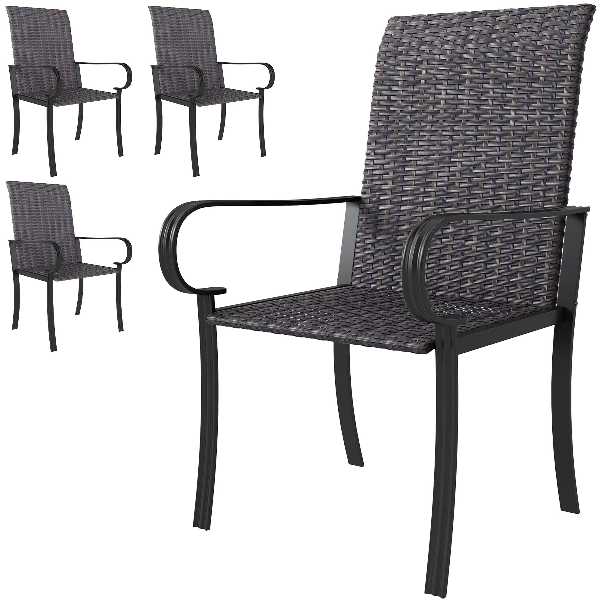 4pcs Rattan Rocking Chairs
