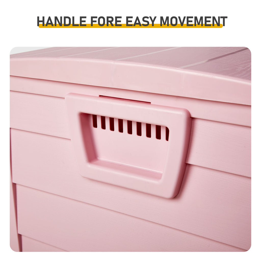 75gal 280L Outdoor Garden Plastic Storage Deck Box Chest Tools Cushions Toys Lockable Seat
