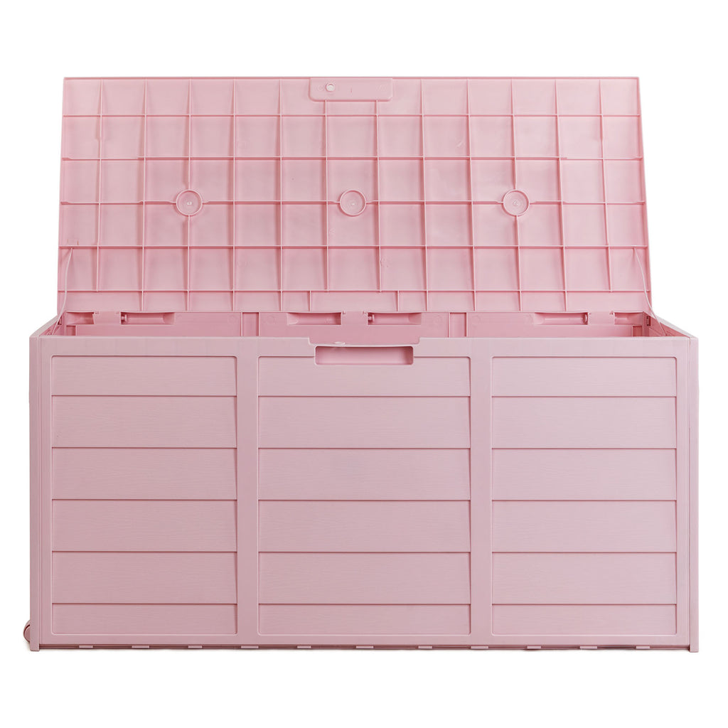 75gal 280L Outdoor Garden Plastic Storage Deck Box Chest Tools Cushions Toys Lockable Seat