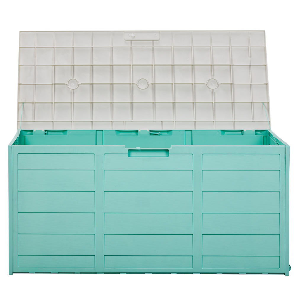 75gal 280L Outdoor Garden Plastic Storage Deck Box Chest Tools Cushions Toys Lockable Seat