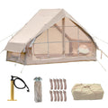 Inflatable Tent With Pump,Glamping Tents For 4-6 Person, Easy Setup 4 Season Waterproof Outdoor Tent,Waterproof Luxury Glamping Tent with 12 Mesh Window
