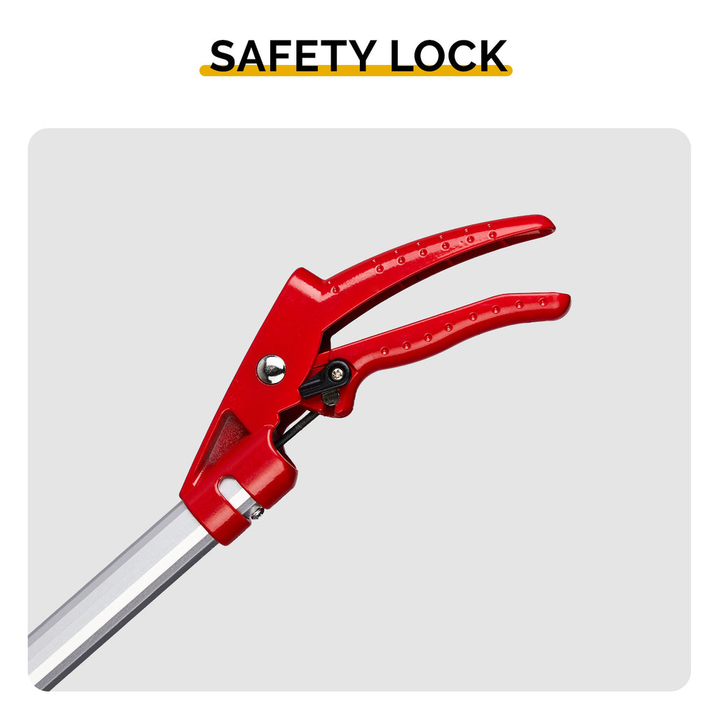 Long Reach Pruner for Garden, Cut & Hold Telescopic Pole Pruner, Fruit Picker Tree Branch Cutter with Lightweight Aluminum Extendable Handle, 5.9-9.8 FT