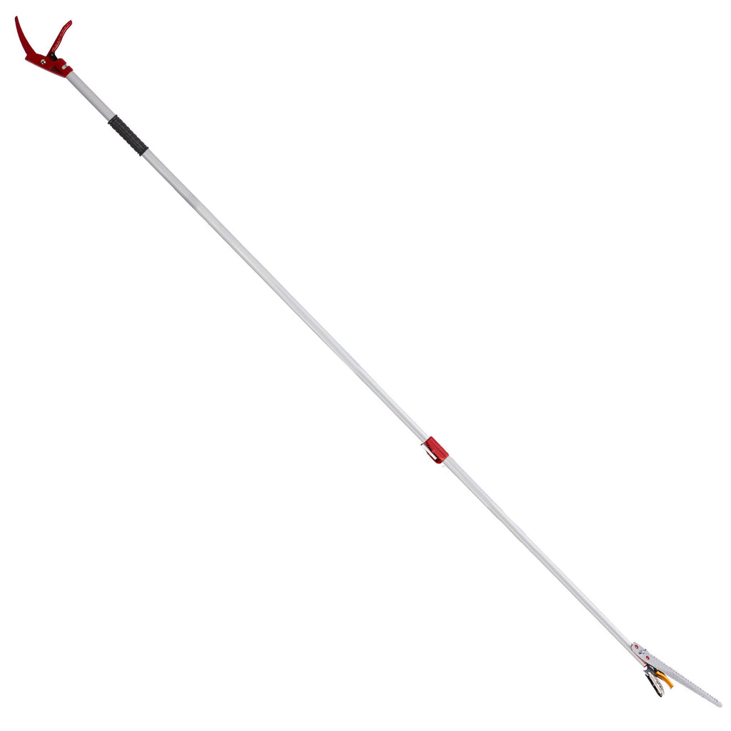 Long Reach Pruner for Garden, Cut & Hold Telescopic Pole Pruner, Fruit Picker Tree Branch Cutter with Lightweight Aluminum Extendable Handle, 5.9-9.8 FT