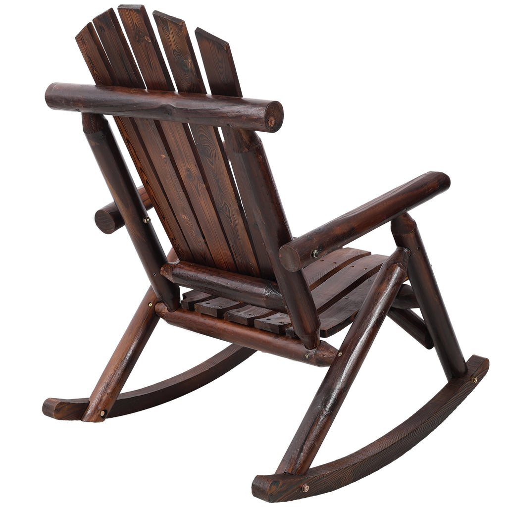 Wooden Porch Rocker Chair,Durable Wooden Porch Rocker Chair,Fir log Rocking Chair,Patio Rockers for Outside,Garde.Brown Color