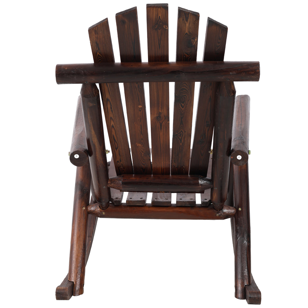 Wooden Porch Rocker Chair,Durable Wooden Porch Rocker Chair,Fir log Rocking Chair,Patio Rockers for Outside,Garde.Brown Color