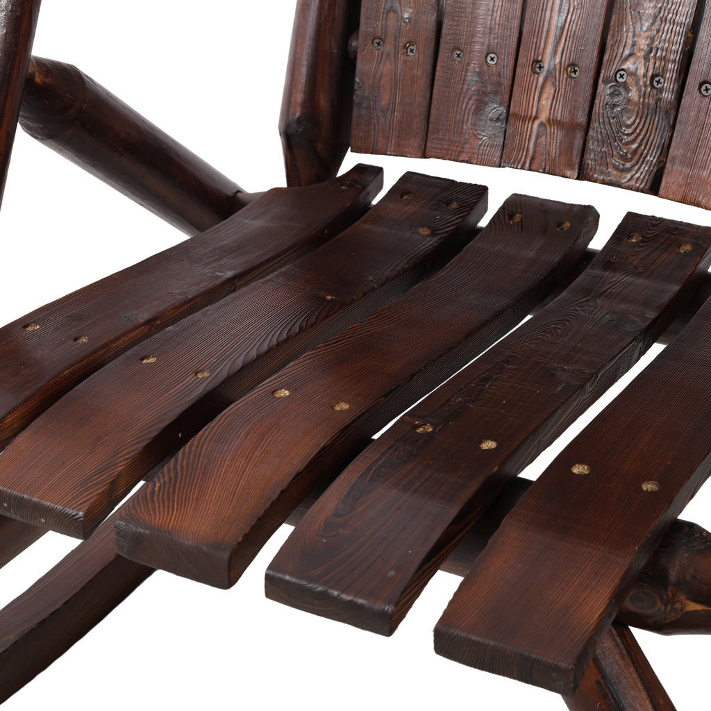 Wooden Porch Rocker Chair,Durable Wooden Porch Rocker Chair,Fir log Rocking Chair,Patio Rockers for Outside,Garde.Brown Color
