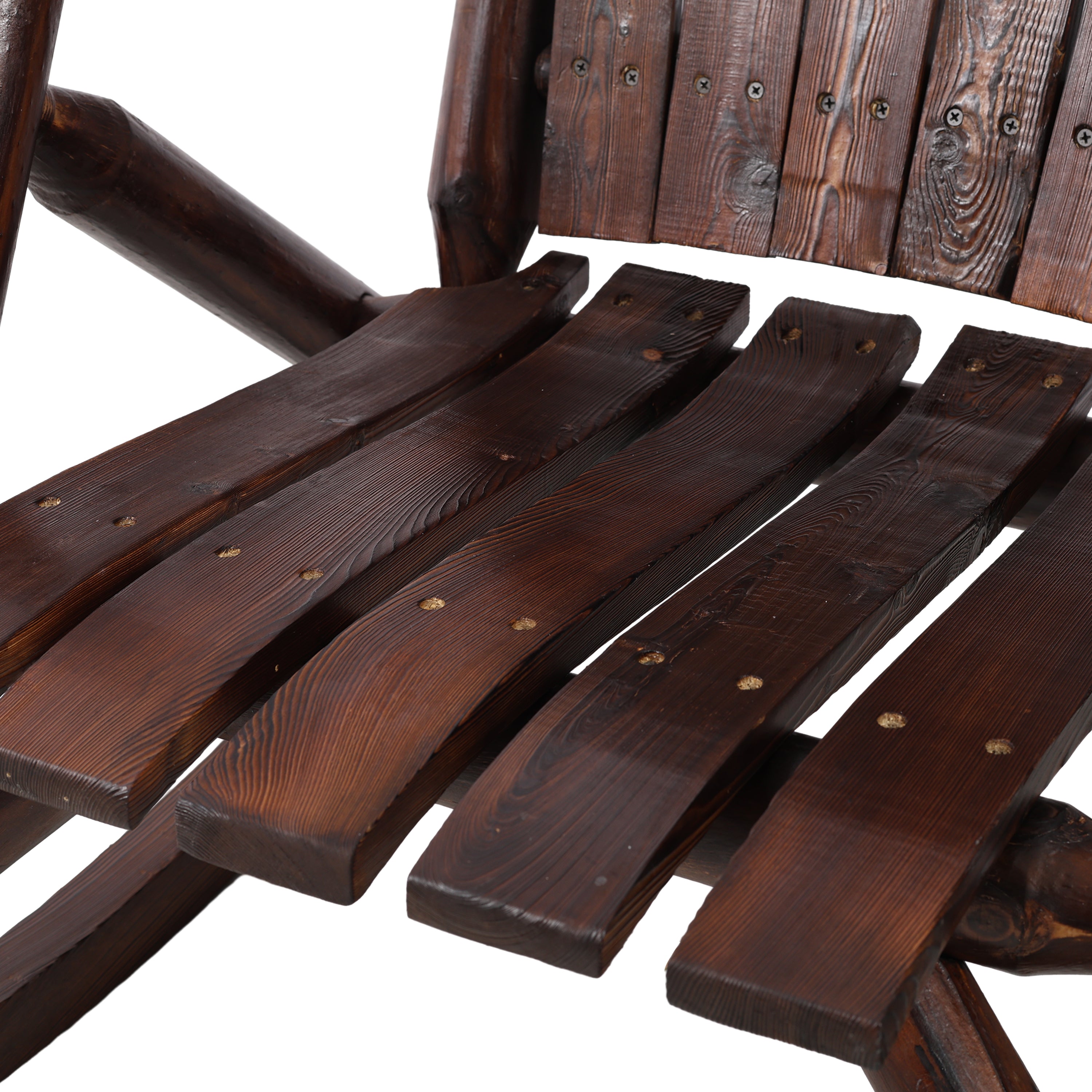 Wooden Porch Rocker Chair,Durable Wooden Porch Rocker Chair,Fir log Rocking Chair,Patio Rockers for Outside,Garde.Brown Color