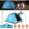 4-5 Person Pop-Up Camping Tent, Instant Setup Family Tent with 2 Mosquito Nets Windows, Portable for Hiking, Backpacking & Outdoor Adventures, Waterproof & Windproof--Blue