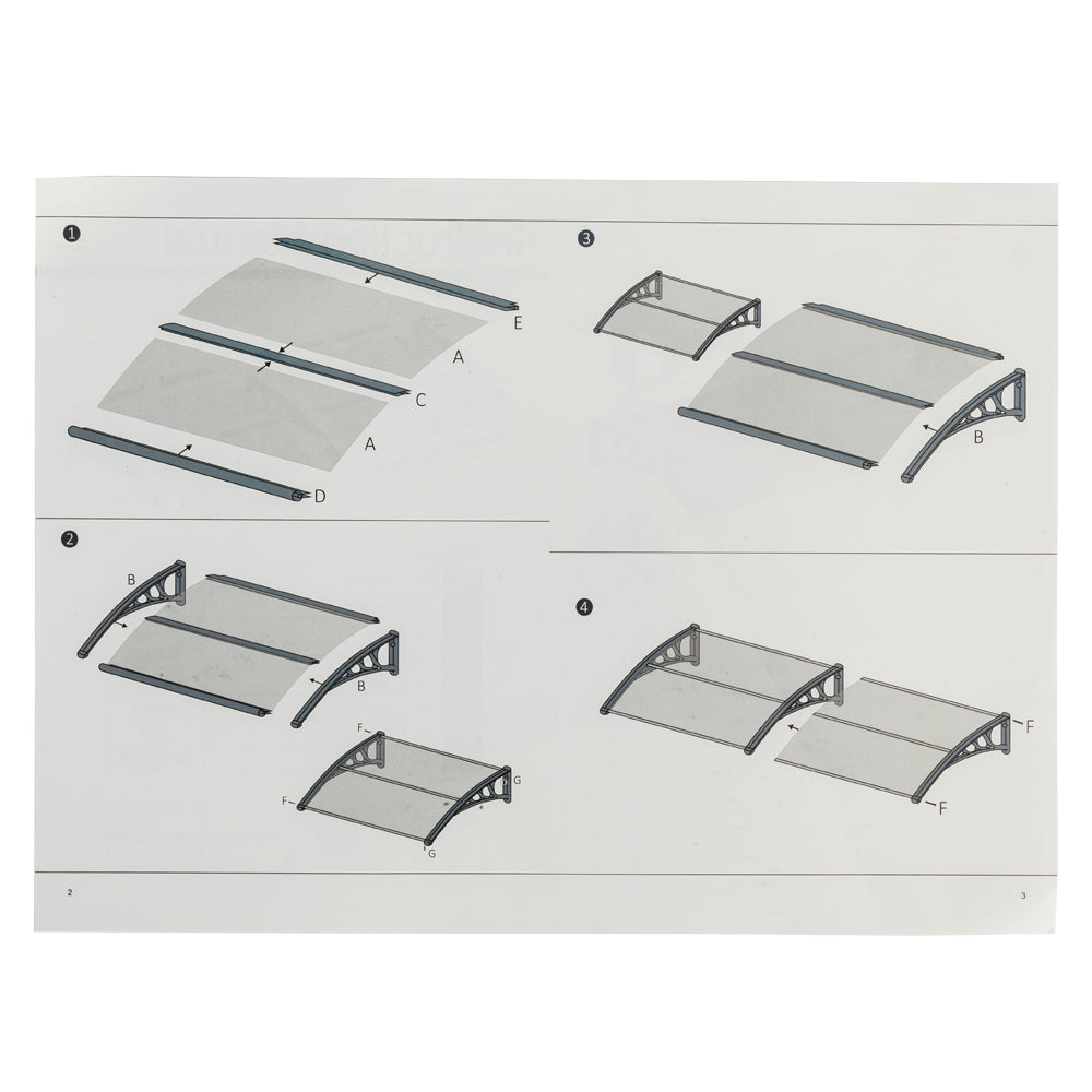 [Same Code：41643121]HT-200 x 100 Household Application Door & Window Rain Cover Eaves Brown Board & Black Holder