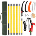 30ft Manual Pole Saw, Lightweight Tree Trimmers Long Handle Pruner Set, Sharp Steel Blade and Scissors Pole Saw for Trimming Palm, Pear Tree, Fir Tree, Other High Trees and Shrubs