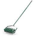 18in Lawn Aerator, Heavy Duty Rolling Aerator Lawn Tool, Manual Lawn Aerator Yard Aerator