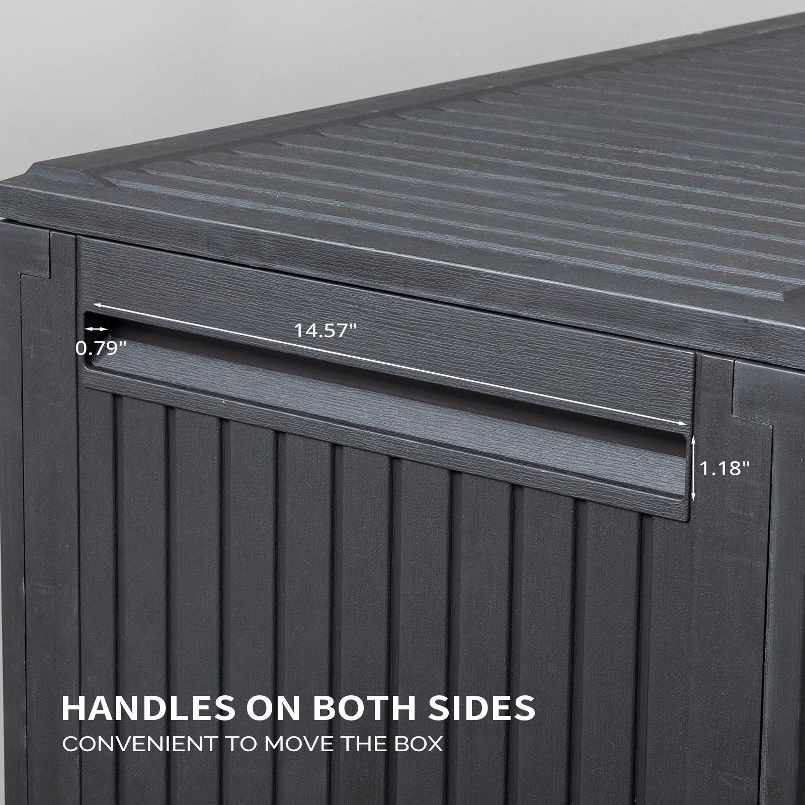 90gal  Outdoor Garden Plastic Storage Deck Box Chest Tools Cushions Toys Lockable Seat