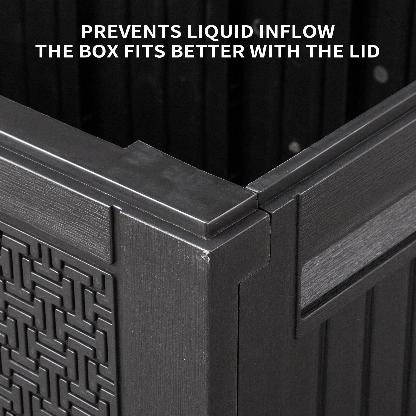 90gal  Outdoor Garden Plastic Storage Deck Box Chest Tools Cushions Toys Lockable Seat