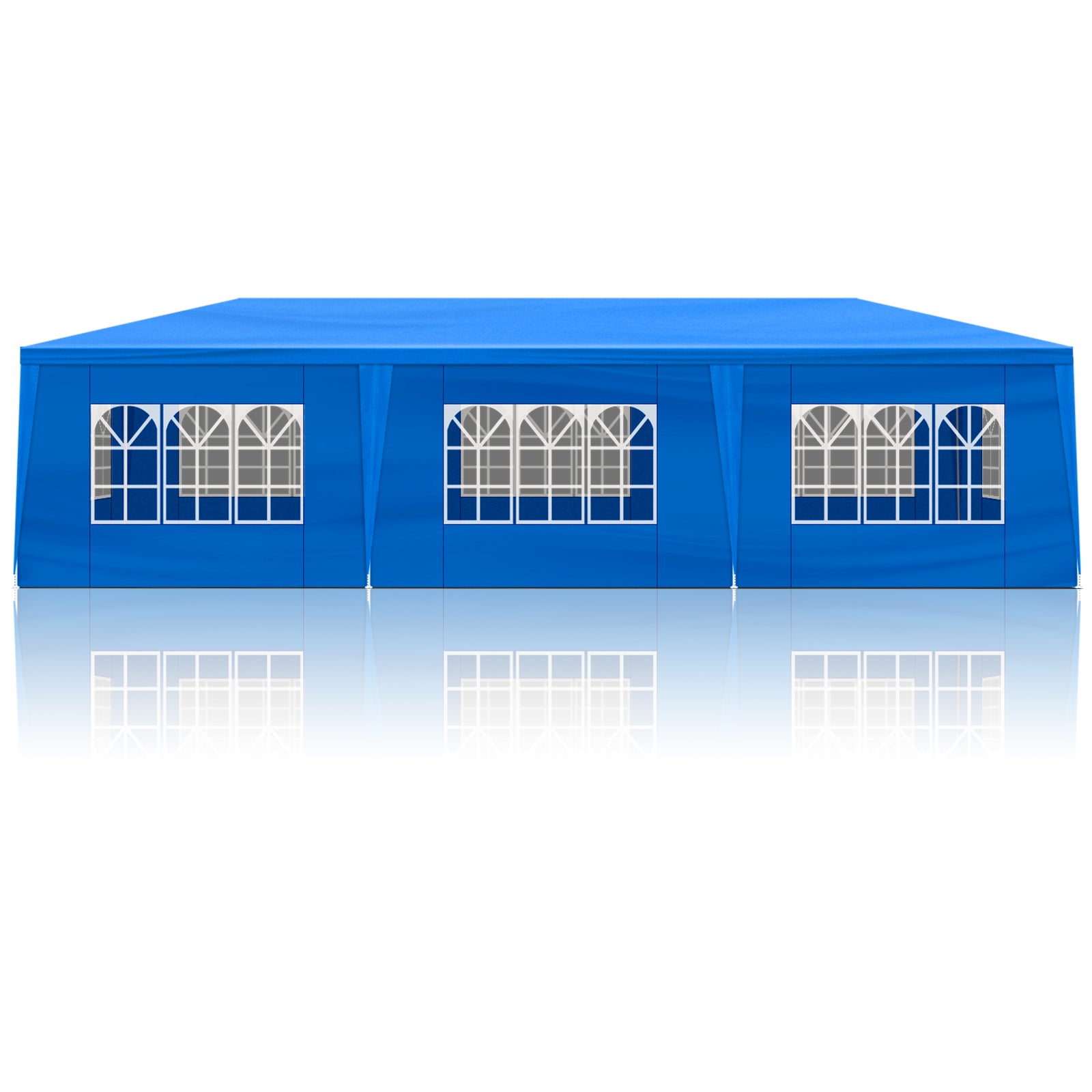 10'x30' Outdoor Party Tent with 8 Removable Sidewalls, Waterproof Canopy Patio Wedding Gazebo, Blue