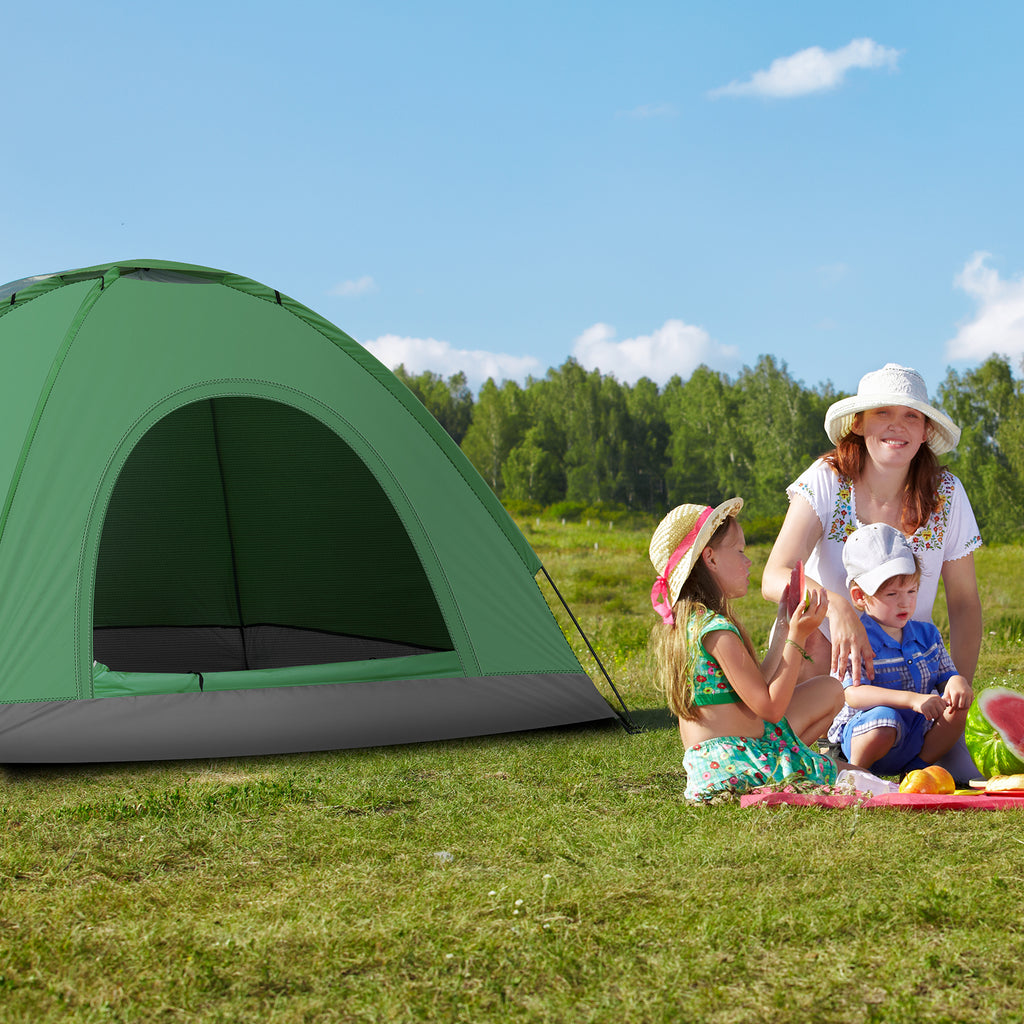 3-4 Person Camping Dome Tent Army Green