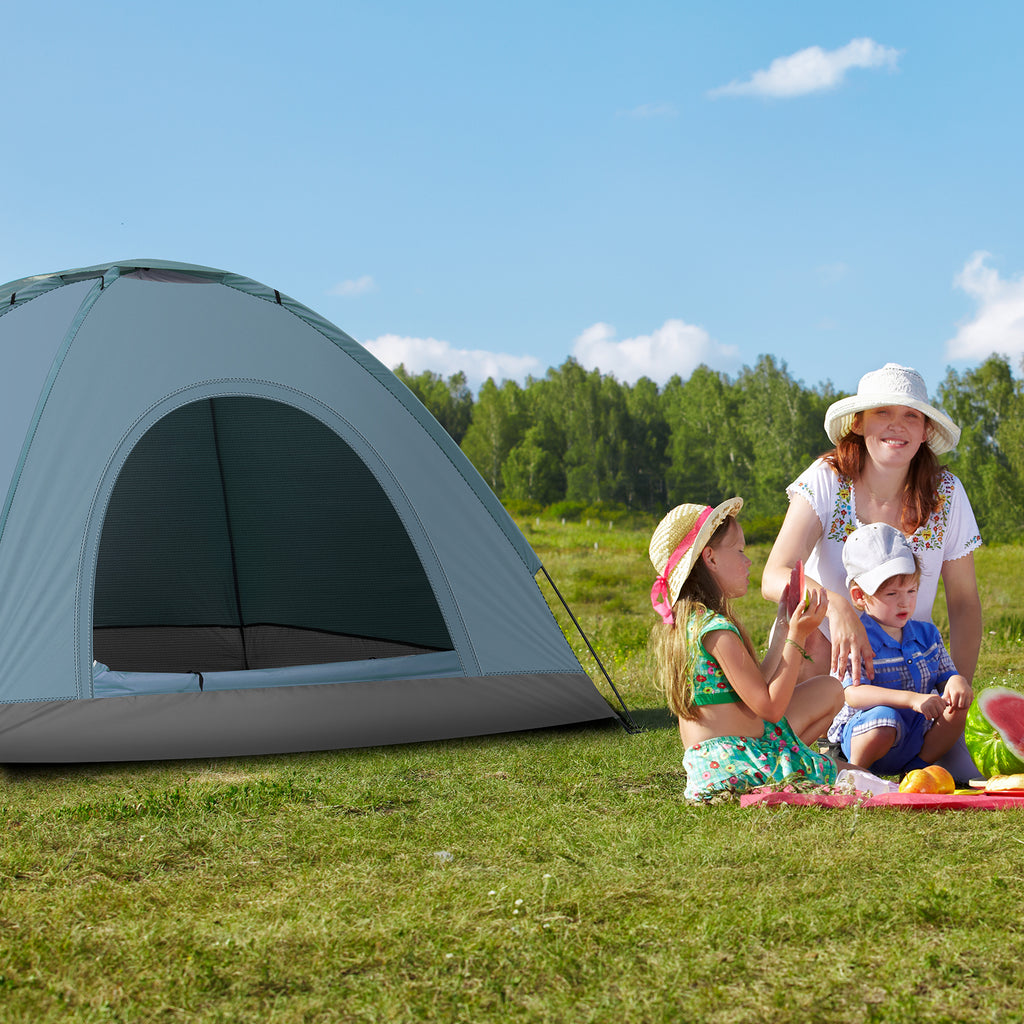 3-4 Person Camping Dome Tent Blue