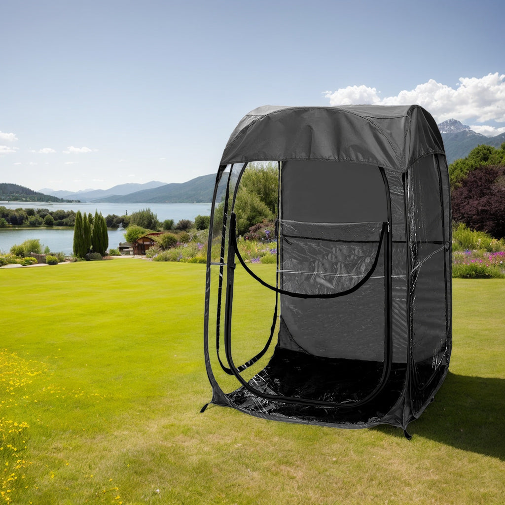 Portable Pop Up Sports Tent, Ideal Shelter for Outdoor Sports Events, Fishing and Camping, Protection from Cold Wind and Rain, Black -Does not support self pick up
