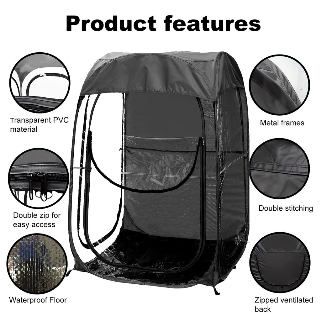 Portable Pop Up Sports Tent, Ideal Shelter for Outdoor Sports Events, Fishing and Camping, Protection from Cold Wind and Rain, Black -Does not support self pick up