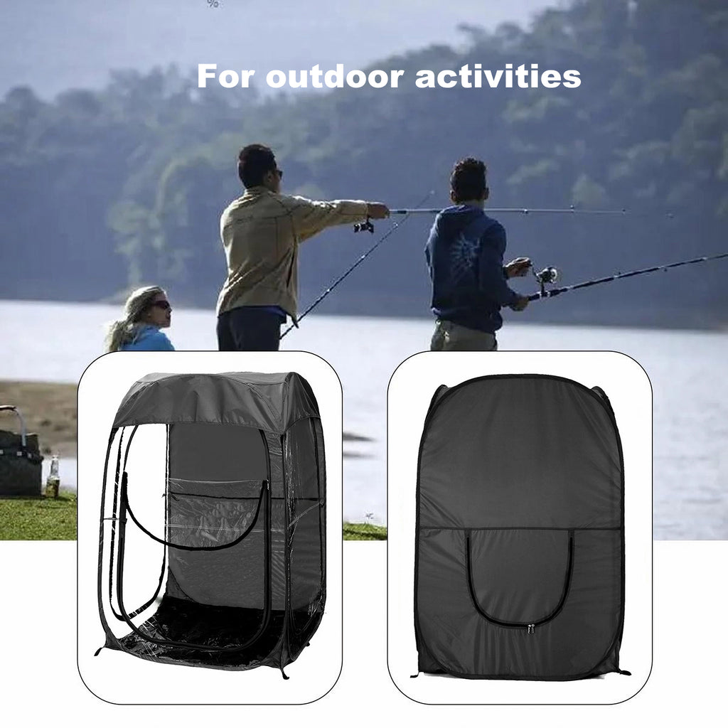 Portable Pop Up Sports Tent, Ideal Shelter for Outdoor Sports Events, Fishing and Camping, Protection from Cold Wind and Rain, Black -Does not support self pick up