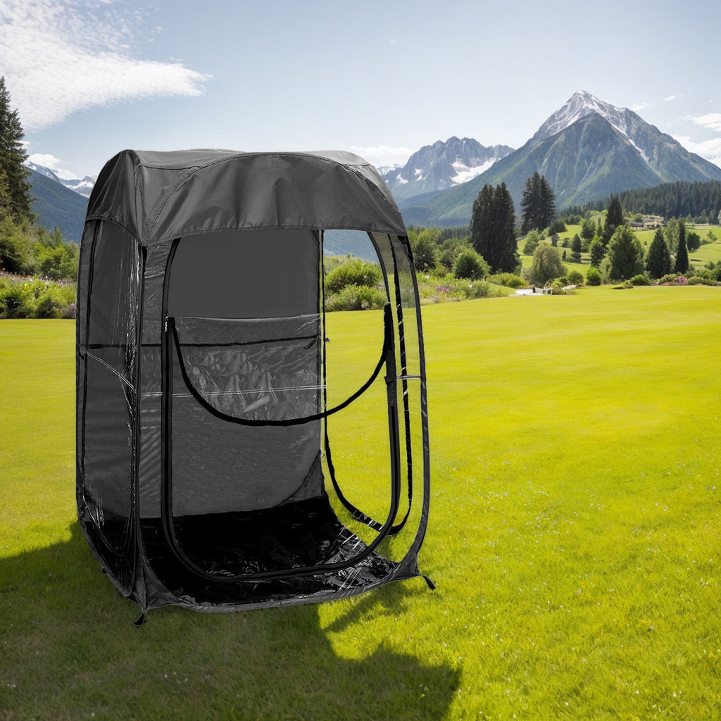 Portable Pop Up Sports Tent, Ideal Shelter for Outdoor Sports Events, Fishing and Camping, Protection from Cold Wind and Rain, Black -Does not support self pick up
