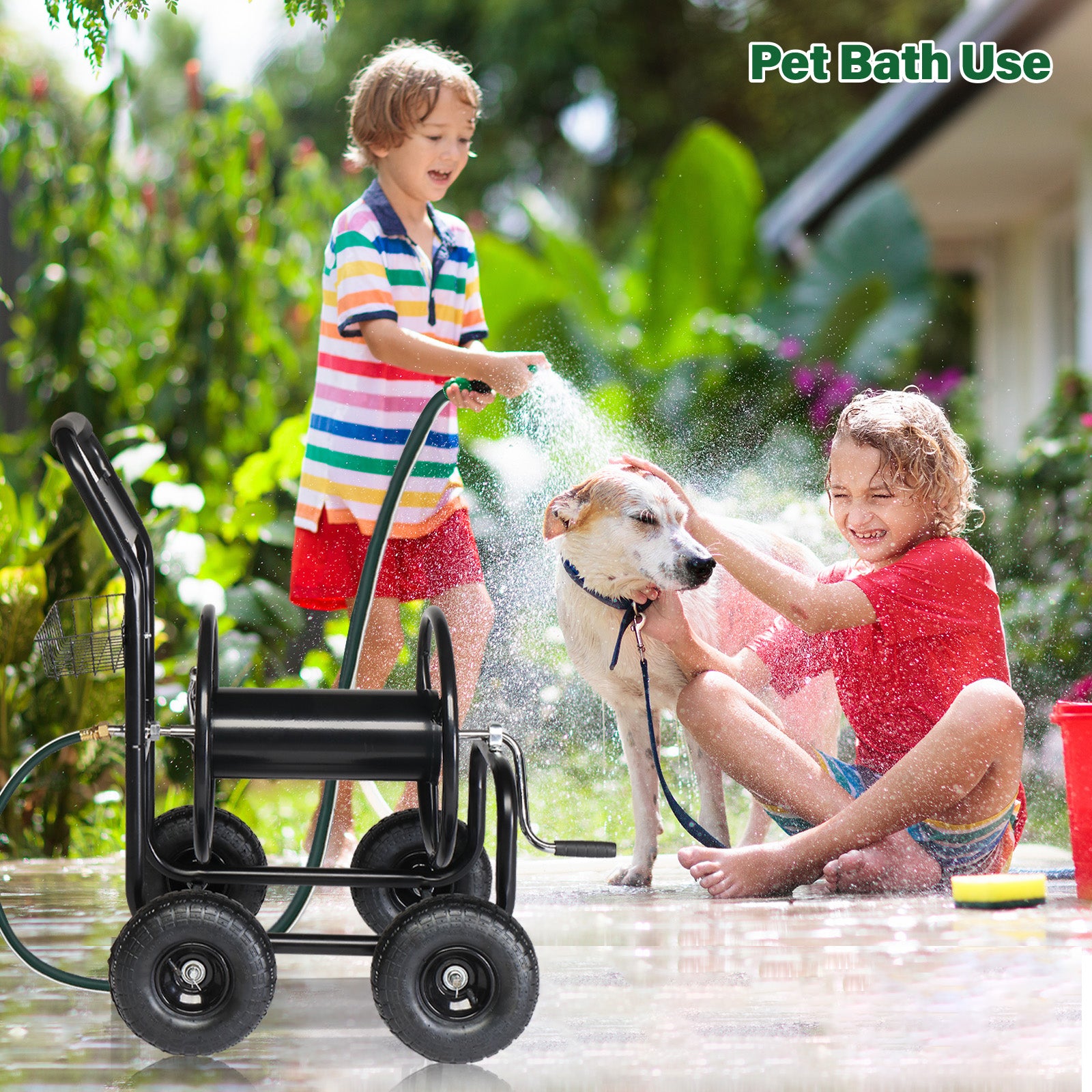 97*53*100cm Black Iron With Green Water Pipe Iron Spokes Water Pipe Truck