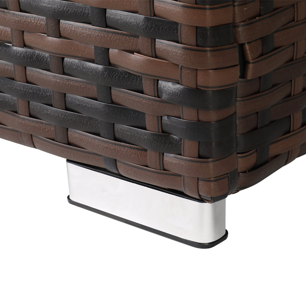 【Replace 95812680】40*40*57cm Iron Frame Gas Bottle Storage Rattan Side Table Brown Gradient