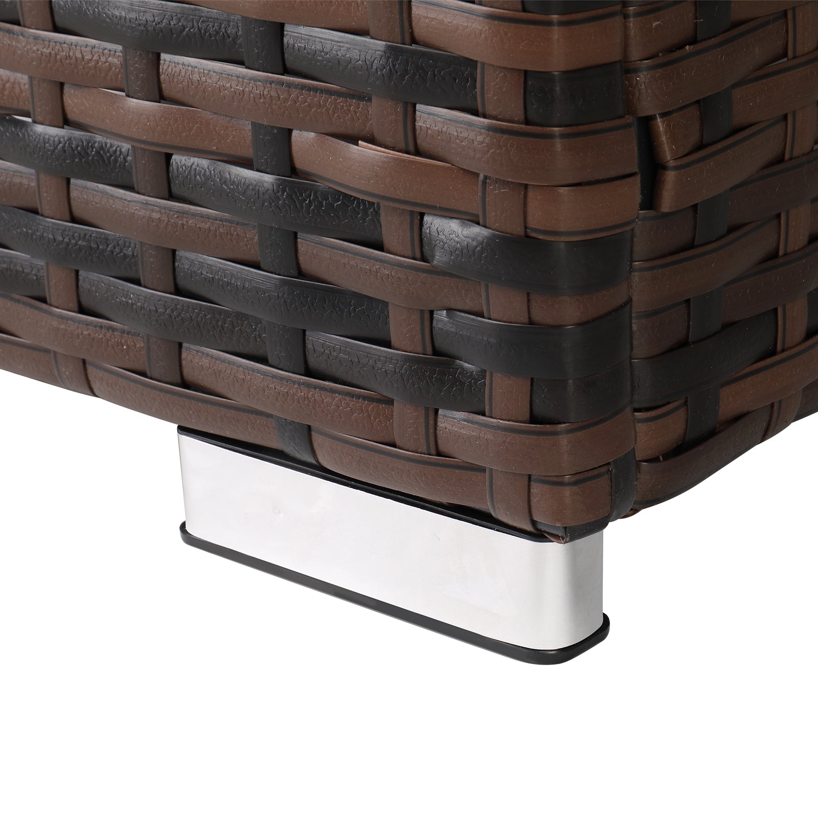 【Replace 95812680】40*40*57cm Iron Frame Gas Bottle Storage Rattan Side Table Brown Gradient
