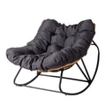 【Replace 58406521】Outdoor Rocking Chair, Oversized Patio Papasan Rocker, Comfy Reading Lounge Chair Egg Chair for Indoor Use, Patio, Porch, Garden, Dark Gray