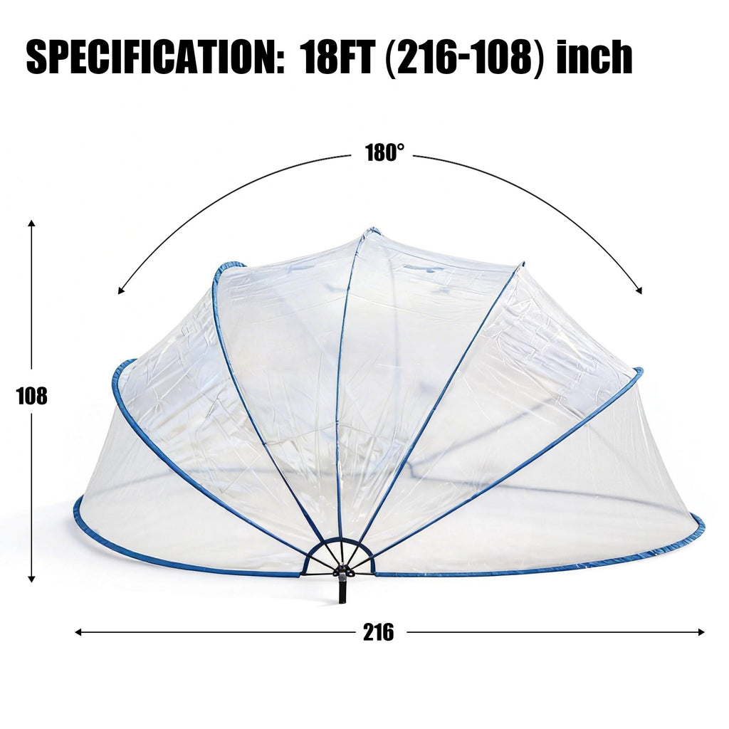 18-foot retractable pool cover, PVC film fiberglass rod pool fence, outdoor swimming pool accessories