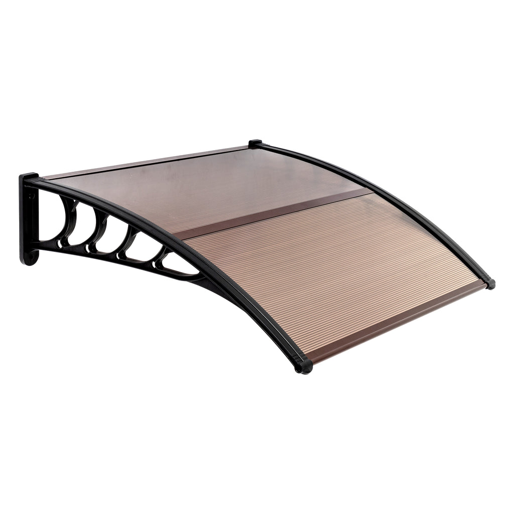 [Same Code：70596693]100 x 96cm Household Application Door & Window Rain Cover Eaves Brown Board & Black Holder