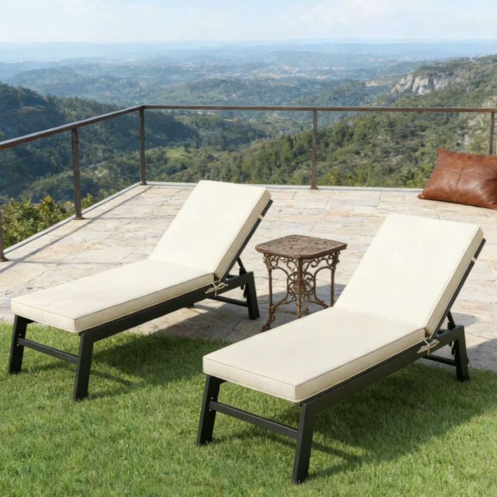 Foldable Chaise Lounge Cushion Set of 2
