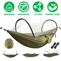 3-in-1 Camping Hammock with Automatic Pop-Up Mosquito Net, Lightweight 70D Nylon Portable Hammock Supports 440lbs, Dual Zipper Outdoor Hammock for Camping Hiking Backpacking Beach Backyard