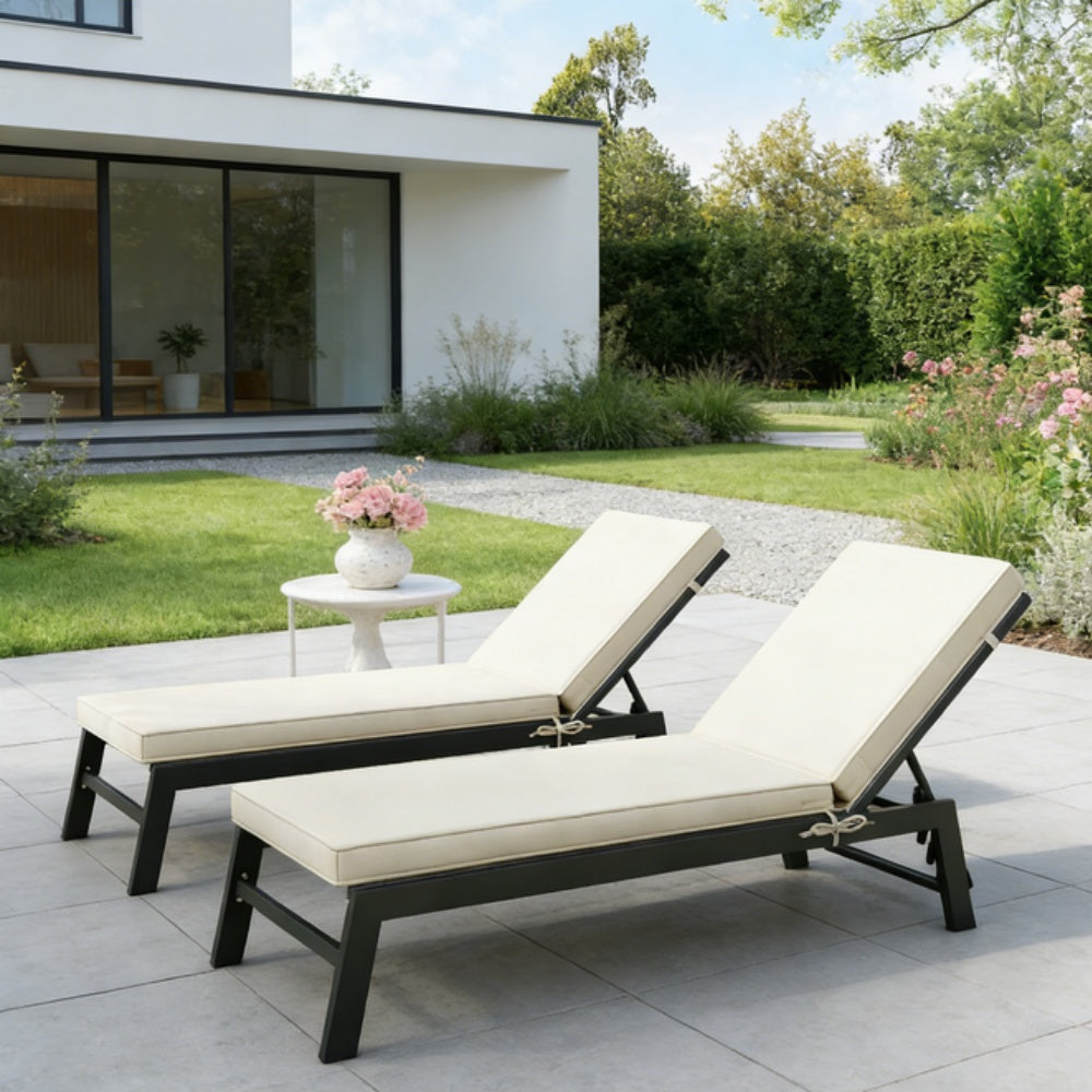 Foldable Chaise Lounge Cushion Set of 2