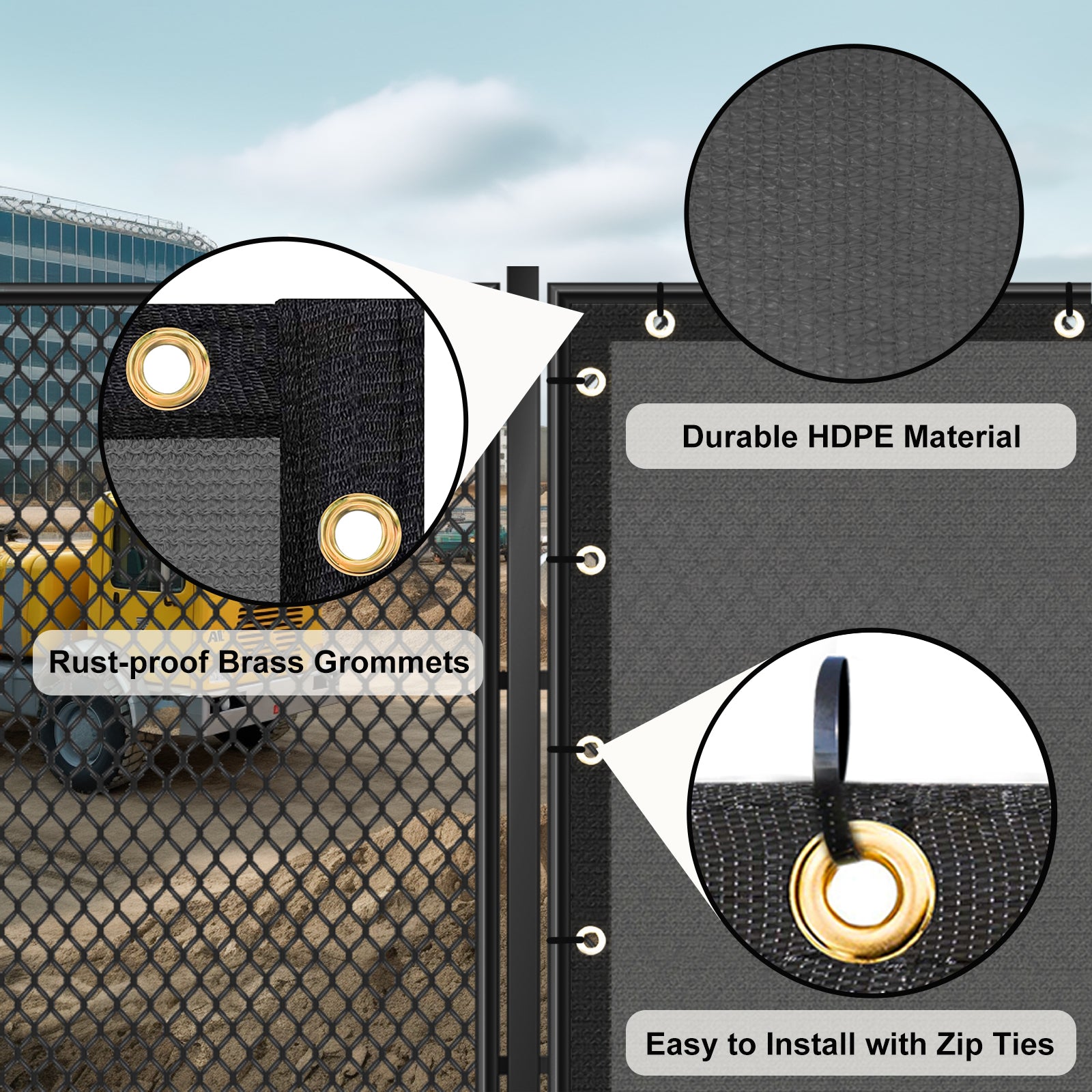 5'X25' Dark Grey HDPE Fence