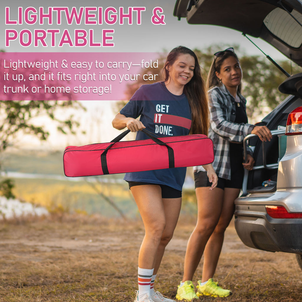 3-4 Person Camping Dome Tent Pink