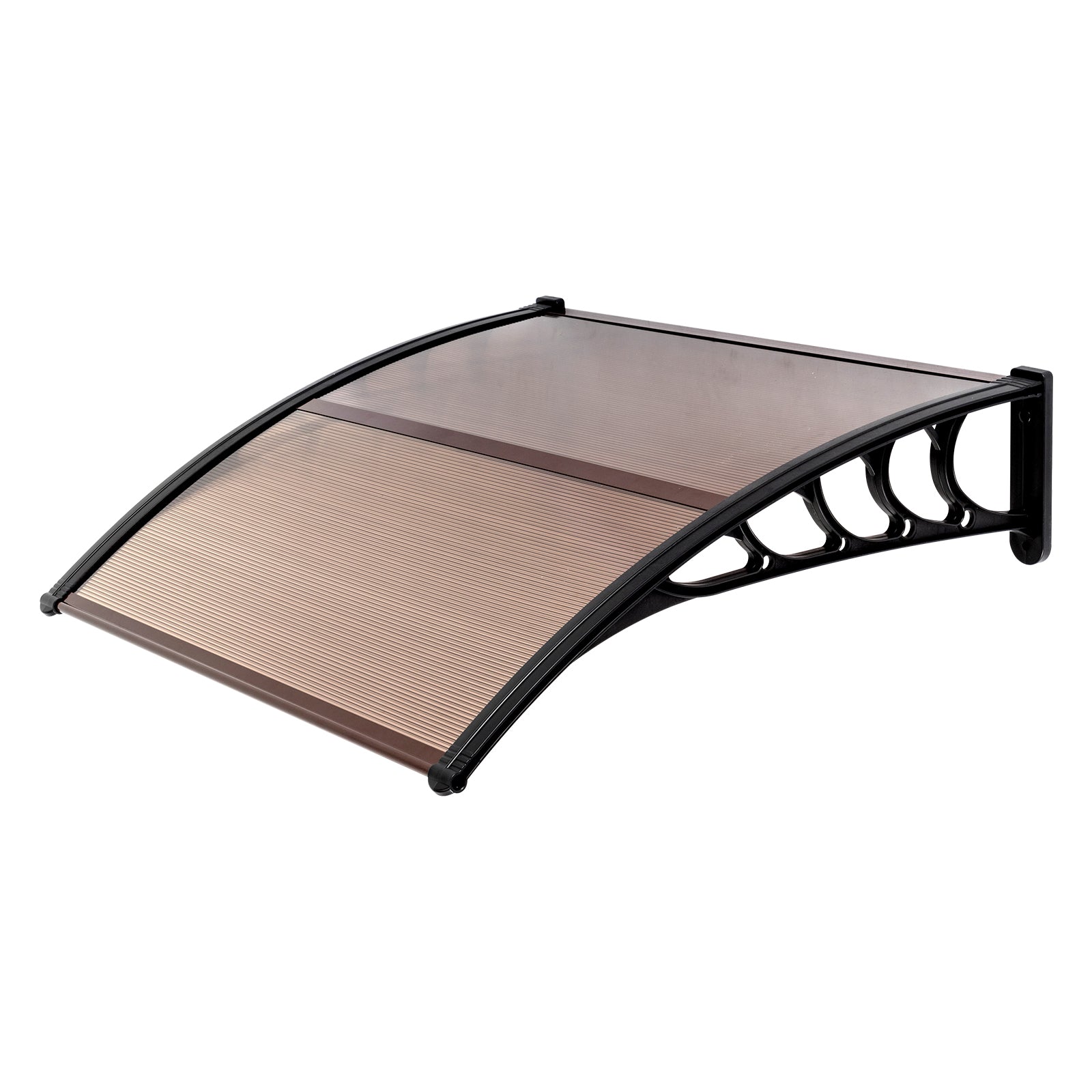 [Same Code：70596693]100 x 96cm Household Application Door & Window Rain Cover Eaves Brown Board & Black Holder