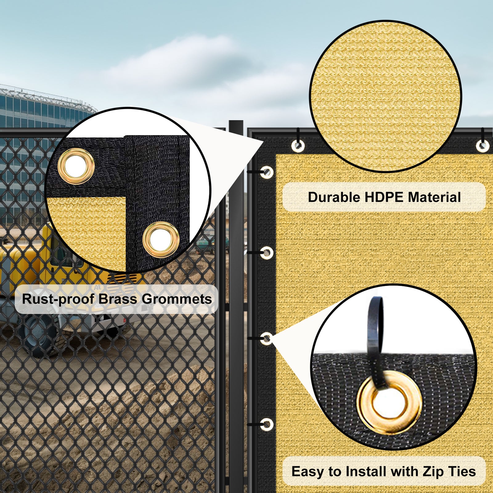 4'X50' sand HDPE Fence
