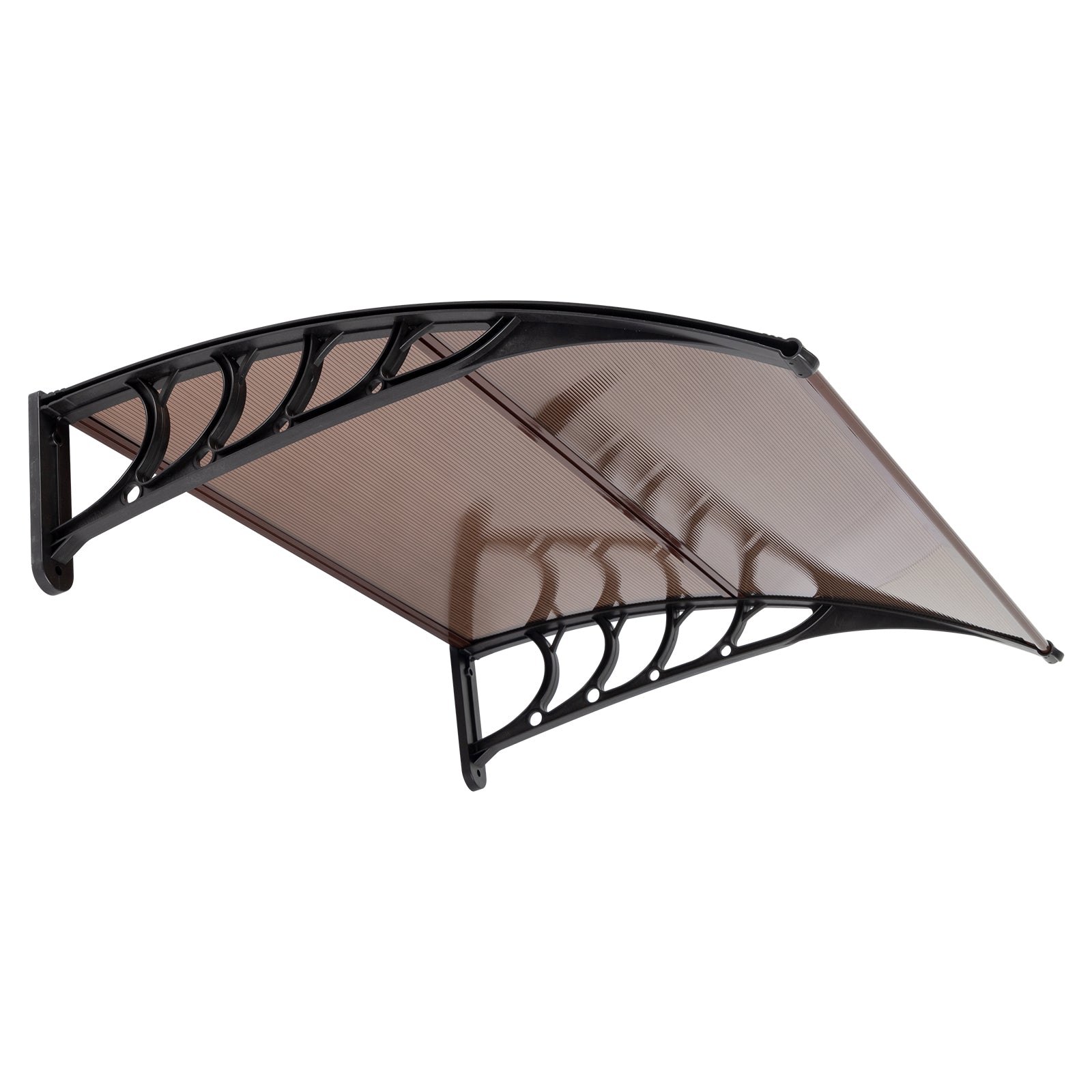 [Same Code：70596693]100 x 96cm Household Application Door & Window Rain Cover Eaves Brown Board & Black Holder