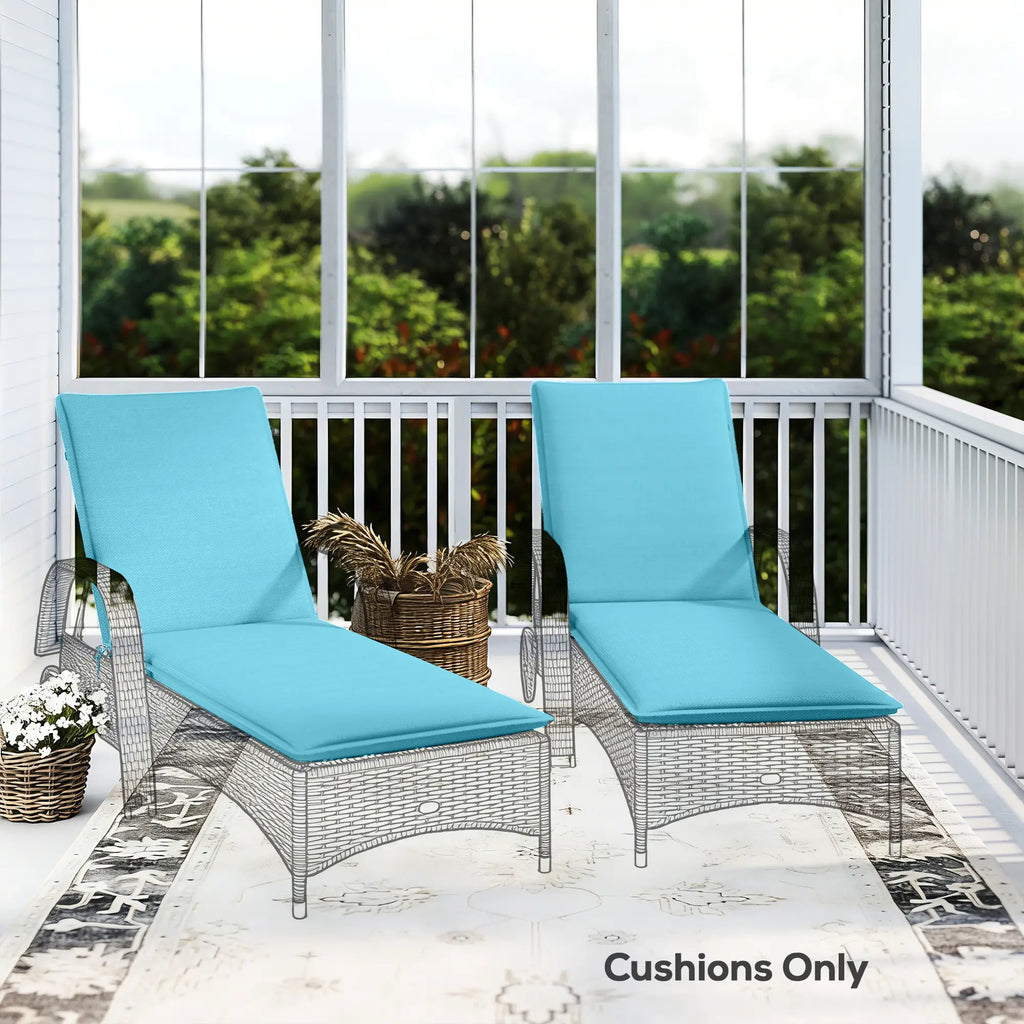 Foldable Chaise Lounge Cushion Set of 2