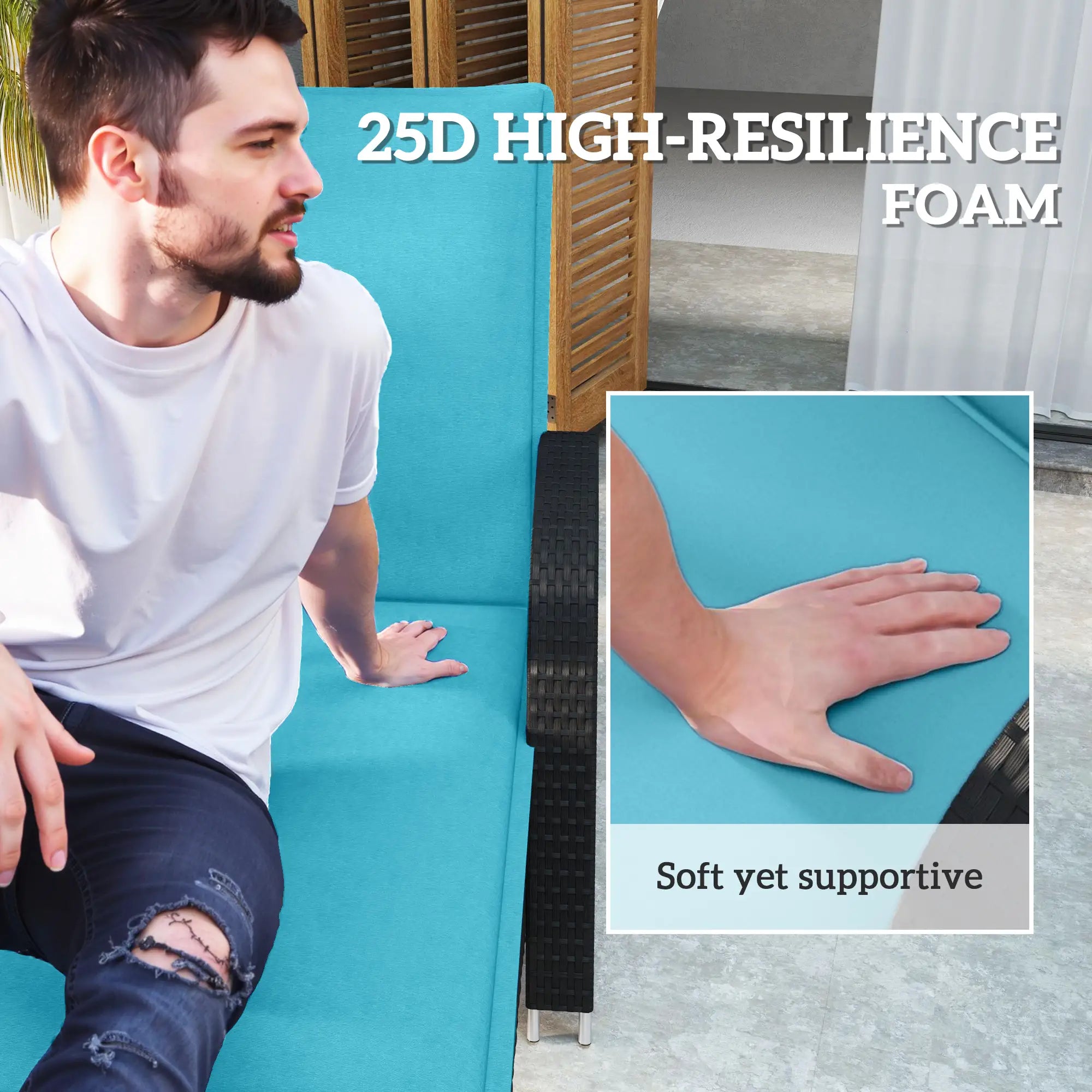 Foldable Chaise Lounge Cushion Set of 2