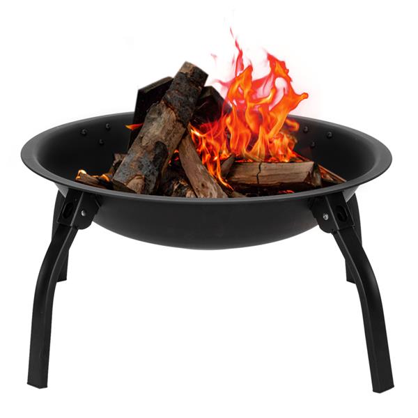 22" Four - legged Folding Iron Brazier Wood Burning Fire Pit Decoration for Backyard Poolside